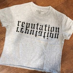Taylor Swift Reputation crop top and 1989 bracelet